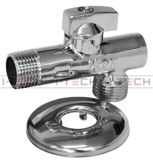 Кран шаровый угловой с фильтром I-TECH П/П A 1/2x3/4", никель 60/10