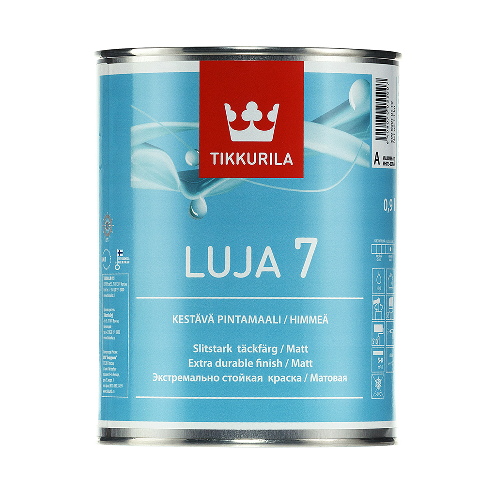 Краска интерьерная Tikkurila LUJA 7 матовая, база A, 0,9л
