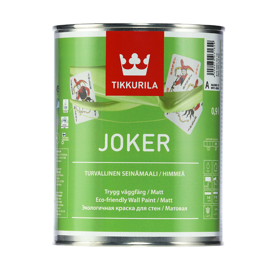 Краска интерьерная Tikkurila JOKER матовая, база A, 0,9л