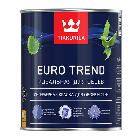 Краска для обоев Tikkurila EURO TREND матовая, база A, 0,9л