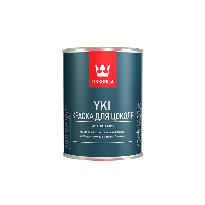 Краска для цоколя Tikkurila YKI матовая, база A, 0,9л