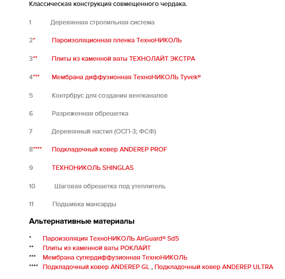 Классическая конструкция совмещенного чердака